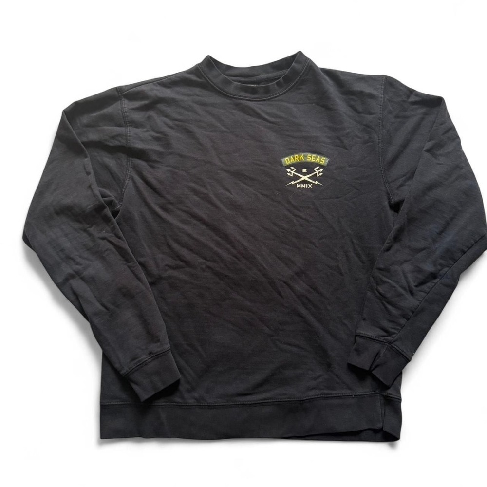 Dark Seas Black Crewneck Sweatshirt Death From Above Skeleton Graphic Men's S